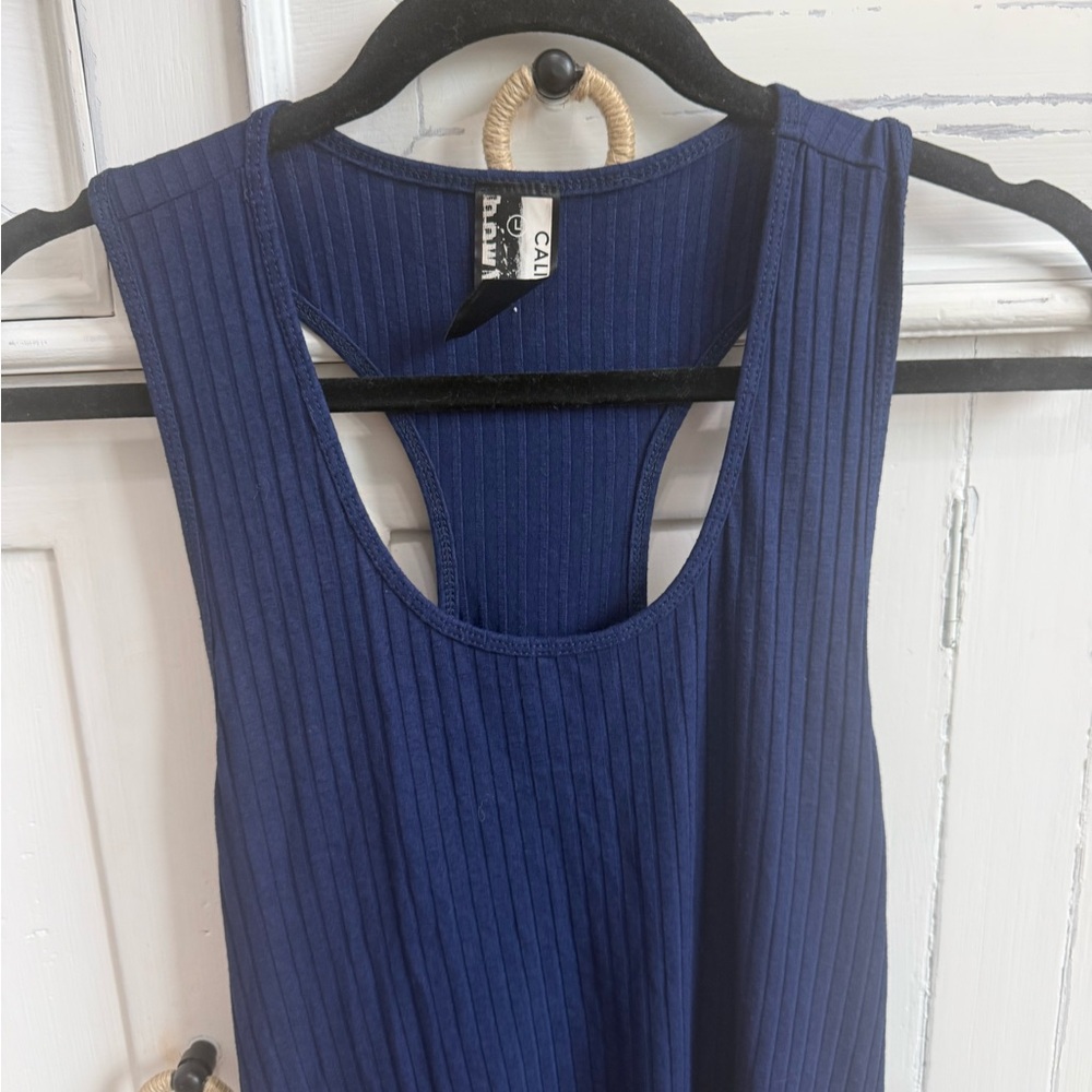 California Stitch, New Navy Ribbed Racerback Tank, Size Large - Picture 3 of 6